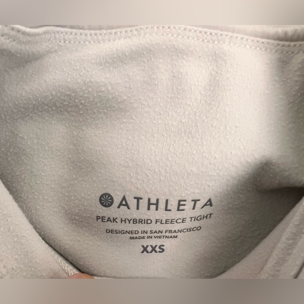 Athleta Peak Hybrid Fleece Tight In Birch Grey Size XXS - Picture 6 of 8